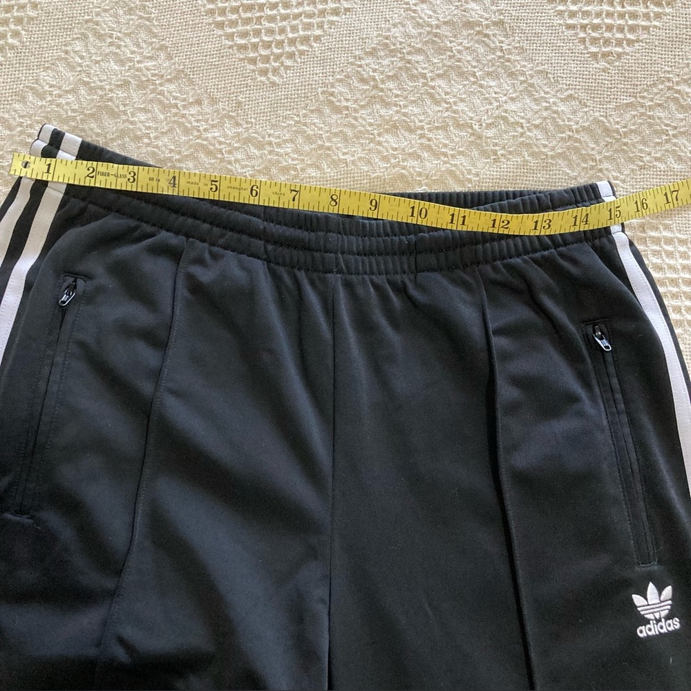ADIDAS Mens Sz M Joggers Jogging Training Pants Black w/ White Stripes Stretch - Picture 5 of 13